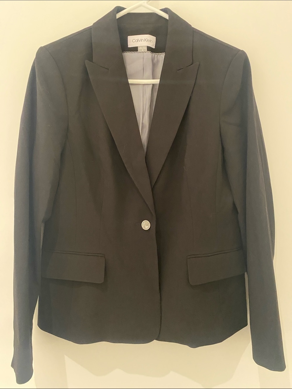 Calvin Klein Single Button Classic Work Blazer Black Size 12